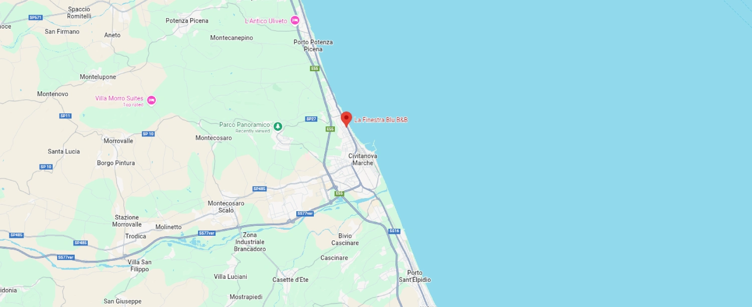 Mappa dimostrando la location preciso del La Finestra Blu